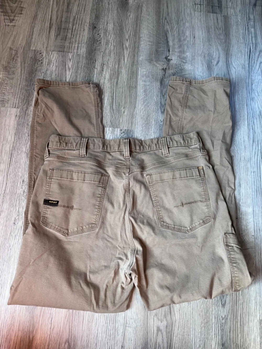 Ariat Rebar M4 Relaxed Straight Field Khaki Tough Work Pants Mens 38x34 Stretch